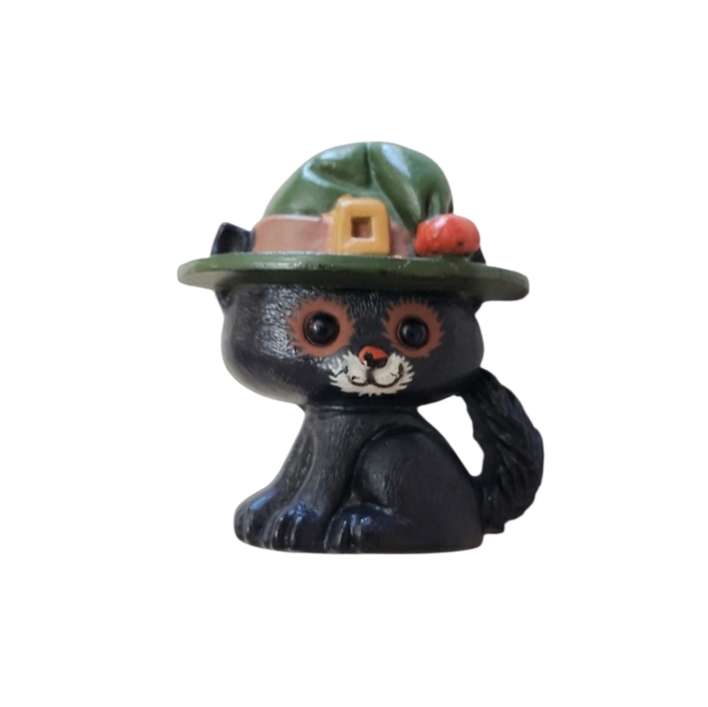 Hallmark Card Inc. Vintage Halloween Black Witch Kitten Cat Figural Pin